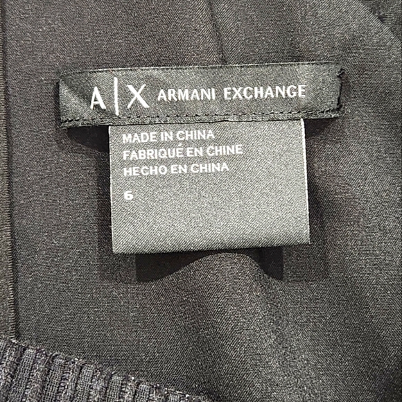 A|X Armani Exchange Dress Womens 6 Black A-Line Flare V Neck Cocktail Sleeveless - Picture 6 of 9